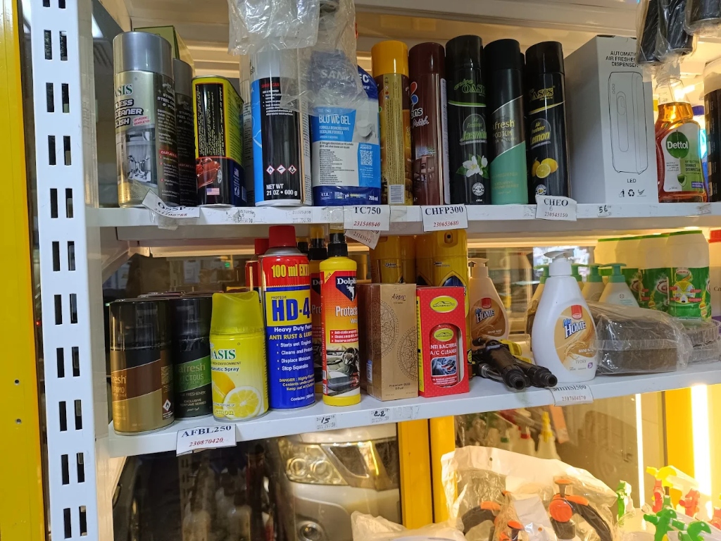 V Care General Trading store shelves